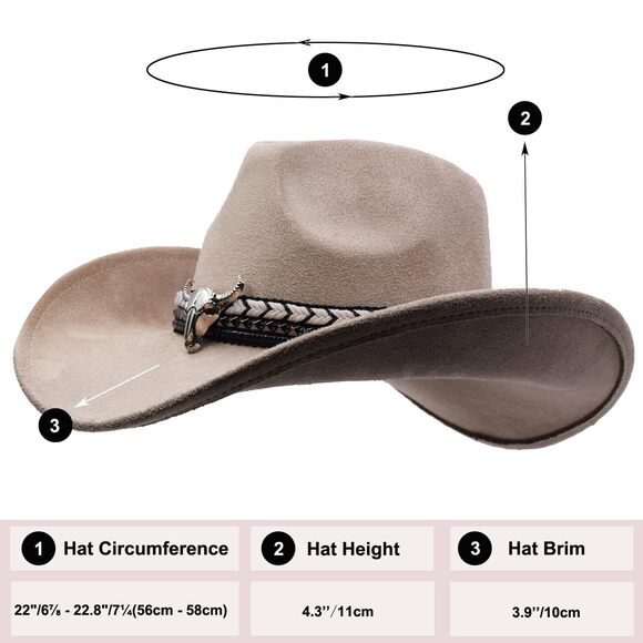 6713 Women Men Western Cowboy Cowgirl Hat With Buckle Belt Wide Brim main image 7